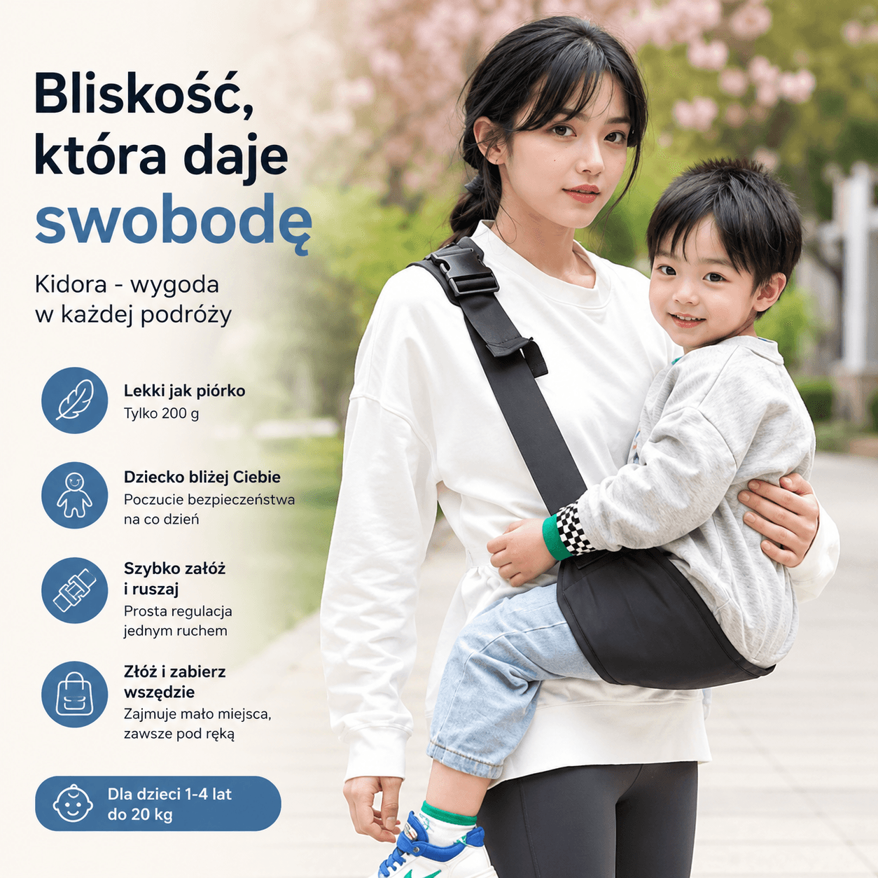 Kidora- Nosidełko do noszenia dzieci z przodu